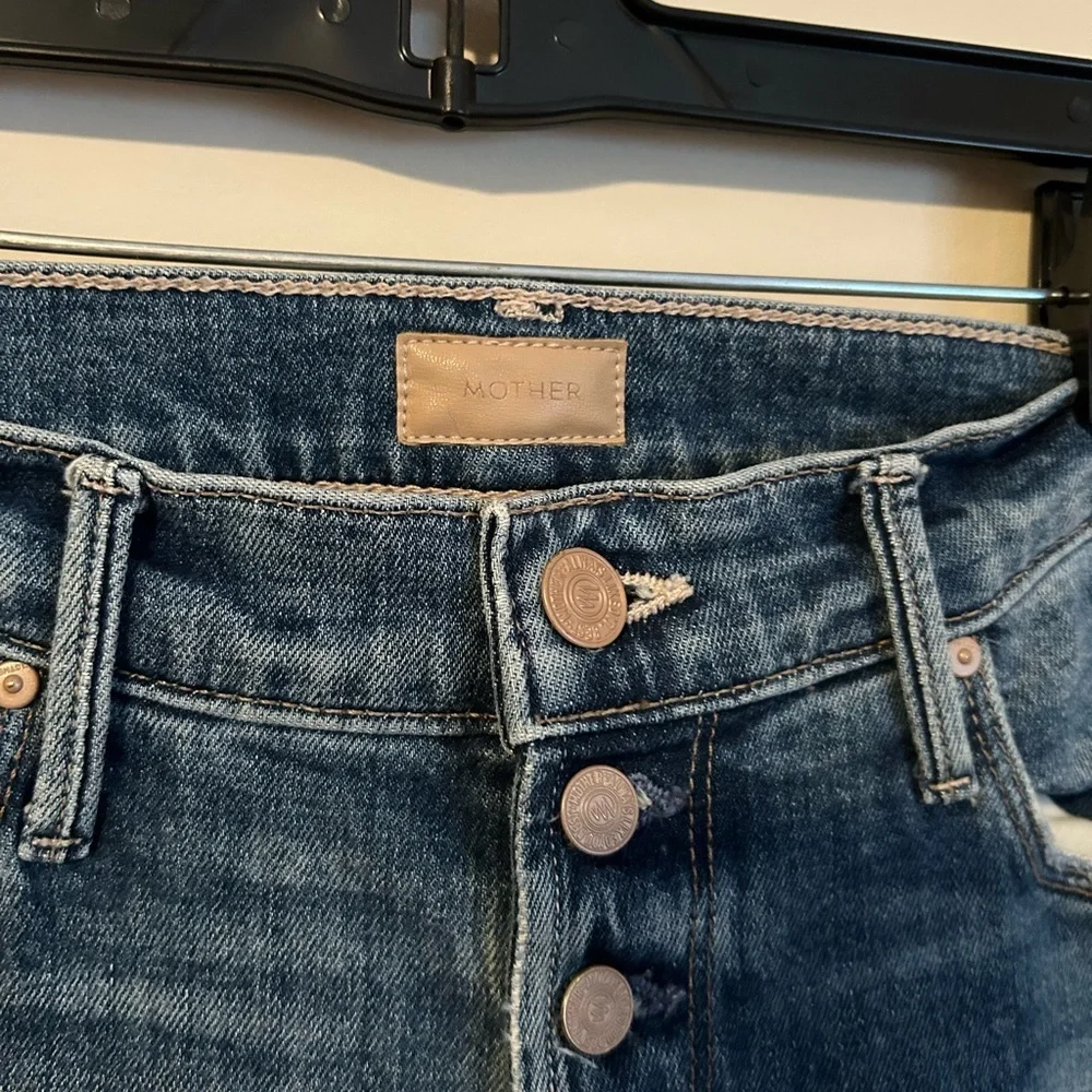 Mother Denim Pixie Dazzler Ankle Fray Jeans in Love Pop Size 28